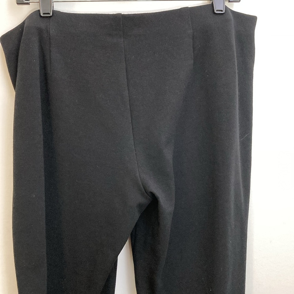 Eileen Fisher Black Ponte Pull-on Slim Leg Pants - Picture 3 of 7